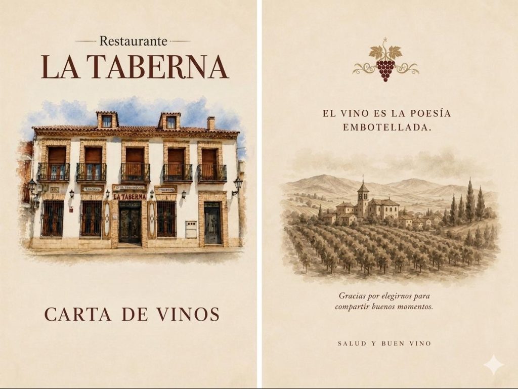 carta de vinos la taberna